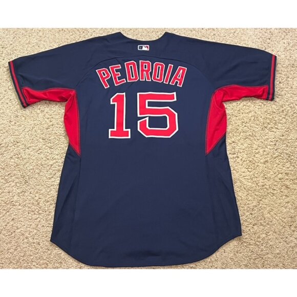 Dustin Pedroia Boston Red Sox 2014 Majestic Cool Base Authentc BP Jersey Size 48 - Picture 2 of 12